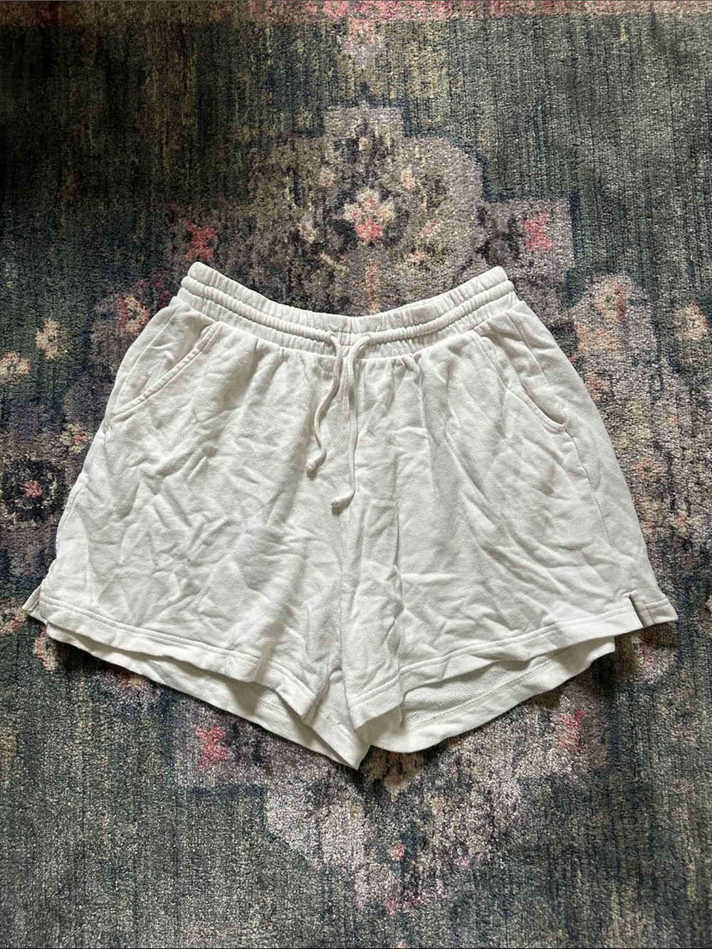 Old Navy White High Waist Drawstring Lounge Shorts Basic Layer for Cozy Season M